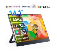 Moniteur Portable de 14.1 pouces,1080P IPS 100%SRGB, avec support pour ordinateur Portable PS5/4 Switch Xbox Raspberry Pi