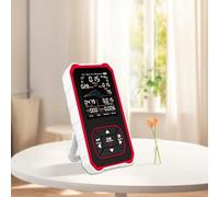 Moniteur portable de qualité de l'air intérieur AQI PM2.5 PM1.0 Capteur de température et d'humidité avec technologie NDIR, double système d'alarme, batterie 2500 mAh, écran LCD rétroéclairé (noir)