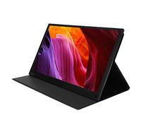 Moniteur Portable - Moniteur HD 15,6 Pouces, Moniteur USB Full View IPS 1080P avec étui en Cuir Moniteur étendu pour Ordinateur Portable Double Moniteur Externe Pour Ordinateur Portable, PC, Mobile