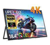 Moniteur portable QLED 4K de 18,4 pouces avec HDMI USB C 3.1 pour XBOX PS5, affichage de jeu ultra-large, écran d'extension pour PC, Mac, téléphone black