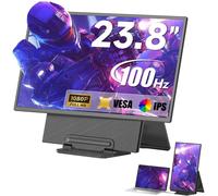 Moniteur portable Siaviala D1 23,8 pouces, 1080P FHD 100Hz, extension d'écran pour ordinateur portable, grand moniteur de jeu, écran IPS pour ordinateur portable, bureau, MacBook, PS4/5, avec support 
