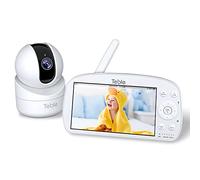 Moniteur pour bébé de 5,5 pouces 720p HD vidéo, batterie 5000 mAh, surveillance audio 26 heures, vision nocturne, inclinaison panoramique à distance, conversation bidirectionnelle, VOX, température,