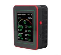 Moniteur Qualité Air 15-en-1 Écran Couleur PM2.5 HCHO Moniteur(black)