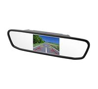 Moniteur Rétroviseur Voiture LCD, Écran TFT HD 4,3 Pouces, 2 Canaux d'Entrée Vidéo, Affichage pour Caméra de Recul