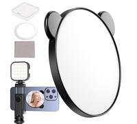 Moniteur selfie pour téléphone - Miroir à écran magnétique de 2,24 pouces, solution de contrôle de caméra ronde, améliore l'alignement précis de l'image pendant les diffusions en direct et la photogra