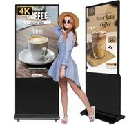 Moniteur totem LCD de signalisation numérique d'intérieur de 55 pouces 4K avec entrée WiFi HDMI/USB Lecteur multimédia automatique Système Android, logo de personnalisation gratuit