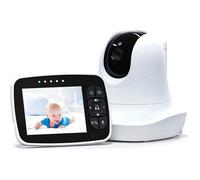 Moniteur vidéo bébé, Babyphone sans Fil avec Thermomètre - Caméra de réglage à 360° - Conversation bidirectionnelle, Vision nocturne