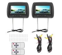 Moniteur Vidéo D'écran LCD à Tête Réglable MP5 Affichage de la Voiture Noire DVD 2pcs 7 Pouces Contrôle sans Fil, Universel