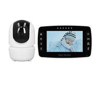 Moniteur Vidéo Fil pour bébé, Moniteur Vidéo Longue Distance, Affichage de l'humidité de 4,3 Pouces, 100-240V, 2 Voies pour l'intérieur (Prise UE)