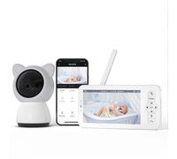 Moniteur vidéo pour bébé 5 pouces, interphone vocal WiFi sans fil, Vision nocturne 1080P, détection de mouvement et de son, moniteur pour bébé, 100 à 240V, prise ue