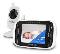 Moniteur vidéo pour bébé avec caméra et audio, écran LCD de 3,2", vision nocturne infrarouge, audio bidirectionnel et surveillance de la température ambiante, berceuse, écran activé par le son