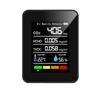 Moniteurs d'air 5 en 1 avec capteurs de température et d'humidité CO2 TVOC, affichage LED, stockage de données pour la maison, le bureau, outil pneumatique multifonctionnel