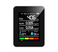 Moniteurs d'air 5 en 1 avec capteurs de température et d'humidité CO2 TVOC, affichage LED, stockage de données pour la maison, le bureau, outil pneumatique multifonctionnel