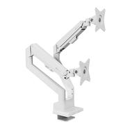 Monitor Arm:Alzare Neo Duo - Gas Spring Monitor Stand White