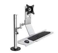 Monitor Arms 13"-27" Single Monitor Stand Wall- Mounted Monitor Mount Stand with Keyboard Tray Height Adjustable Monitor Mount Holds Up to 17.6lbs Monitor Accessories (Desktop Installation)