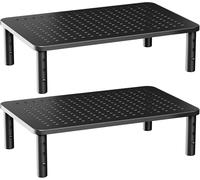 Monitor Riser in 3 Adjustable Ergonomic Heights with Ventilation Holes Platform for Monitor, Laptop, Printer (2 Packs)