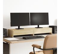 vidaXL Support de moniteur chêne Sonoma avec tiroirs en bois d'ingénierie