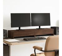 vidaXL Support d'écran avec tiroirs aspect chêne 100x27x15 cm