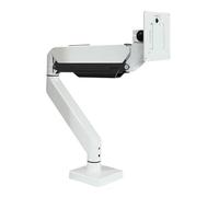 Monitor Stand， Ressort à gaz de Presse à Air à Bras Unique, 17-43 Pouces, 15kg, Vesa 100x100, Support de Bureau for Moniteur, Pince, Base à œillets, Support PC Blanc ，Parts