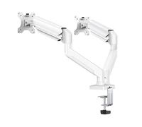 Monitor Stand， Support de Bureau à Double Moniteur, Hauteur et Angle réglables, Support d'affichage for écrans d'ordinateur de 13 à 32 Pouces ，Parts(Silver Dual Monitor)