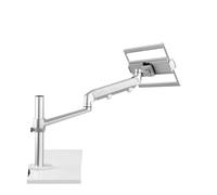 Monitor Stand， Support d'ordinateur Portable en Aluminium à Double Usage 12-17 Pouces, Bras à Ressort à gaz + tête de Montage for Moniteur VESA, Charge 75/100 Mm, 8kg ，Parts(Silver)
