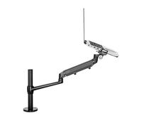 Monitor Stand， Support d'ordinateur Portable en Aluminium à Double Usage 12-17 Pouces, Bras à Ressort à gaz + tête de Montage for Moniteur VESA, Charge 75/100 Mm, 8kg ，Parts(Black)