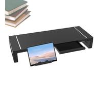 Monitorständer Riser mit - Monitorständer Höhenverstellbarer | Computerständer mit Gitterlochplattform, Laptop, Monitor-Erhöhung,Ergonomischer Schreibtisch-Organizer Schublade,Organizer-Ständer