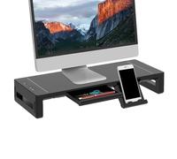 Monitorständer Riser mit - Monitorständer Höhenverstellbarer | Computerständer mit Gitterlochplattform, Laptop, Monitor-Erhöhung,Ergonomischer Schreibtisch-Organizer Schublade,Organizer-Ständer