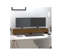 Monitorstandaard 100x27x15 cm massief grenenhout honingbruin813962