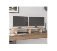 Support pour Moniteur Rehausseur d'Ecran Support pour Ordinateur Portable Bureau Maison Intérieur 100x27x15 cm Bois de Pin Solide