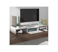vidaXL Support de moniteur Blanc 60x24x10,5 cm Bois de pin solide 813935
