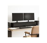 Monitorstandaard met lades 100x27x15 cm bewerkt hout zwart854671
