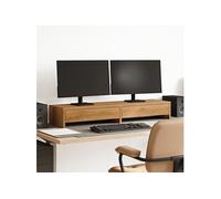 vidaXL Support de moniteur chêne artisanal en bois d'ingénierie avec tiroirs et étagère
