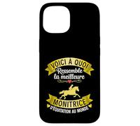 Monitrice D'équitation Humour Monitrice Passionné De Chevaux Coque pour iPhone 15