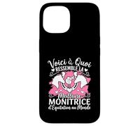 Monitrice D'équitation Humour Monitrice Passionné De Chevaux Coque pour iPhone 15