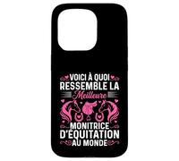 Monitrice D'équitation Humour Monitrice Passionné De Chevaux Coque pour iPhone 15 Pro