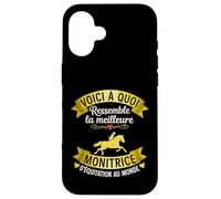 Monitrice D'équitation Humour Monitrice Passionné De Chevaux Coque pour iPhone 16