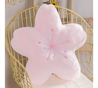 Monivi Sakura Coussin Kawaii en fausse fourrure 45 x 45 cm Rose Coussin appui-tête pour canapé, lit, chaise de bureau, siège de voiture