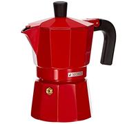 MONIX Fresa | Cafetière italienne en aluminium, 3 tasses, couleur fraise, convient à tous types de plans de travail, sauf induction, 9 cm