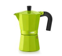 MONIX Lima | Cafetière italienne en aluminium, 6 tasses, vert, 10 cm