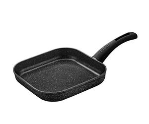 Monix Mineral | Gril Carré sans Rainures 24 cm, Aluminium Forgé, Revêtement Antiadhésif Quantanium sans PFOA, Compatible Tous Feux Y Compris Induction