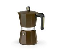 Monix New Cream | Cafetière de 9 Tasses, Fabriquée en Aluminium, Compatible Toutes Sources de Chaleur Induction Incluse