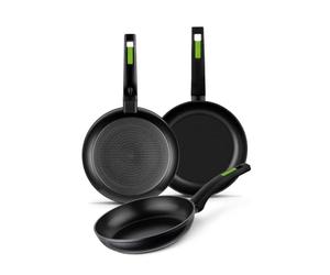 Monix S0427407 Lot de 3 poêles M481241 18/22/26 cm Vert