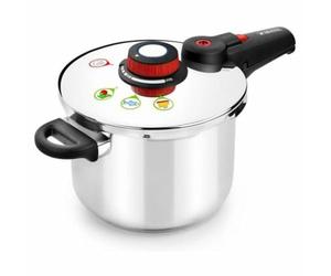 MONIX Selecta | lot 2 autocuiseurs 4 et 6 L, système de auto verrouillage | Sélection des aliments et système de verrouillage automatique, acier inoxydable 18/10, argenté