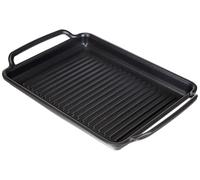 MONIX Solid+ | Plancha Rainurée 40 cm en Fonte d’Aluminium avec Antiadhésif Innovations sans PFOA, Compatibles Toutes Sources de Chaleur, Noir