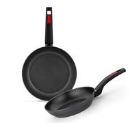 MONIX Sunset | Lot de 2 poêles 22-26 cm, aluminium forgé | Revêtement antiadhésif, compatible tous feux dont induction, manche en bakélite