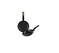 Monix Terra | Lot de 2 Poêles en aluminium forgé 20-24cm, double couche antiadhésive sans PFOA, adapté à tous les types de cuisines et d’induction, noir