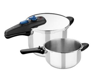 MONIX Veloce | Lot de 2 autocuiseurs (4 et 6 litres) | Acier Inox 18/10, Compatibles Toutes Sources de Chaleur Induction Incluse