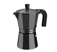 Monix Vitro Noir | Cafetière de 1 Tasse Noire, Fabriquée en Aluminium, Compatible Toutes Sources de Chaleur Sauf Induction