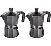 Monix Vitro Noir | Cafetière Italienne 3 Tasses (Lot de 2)